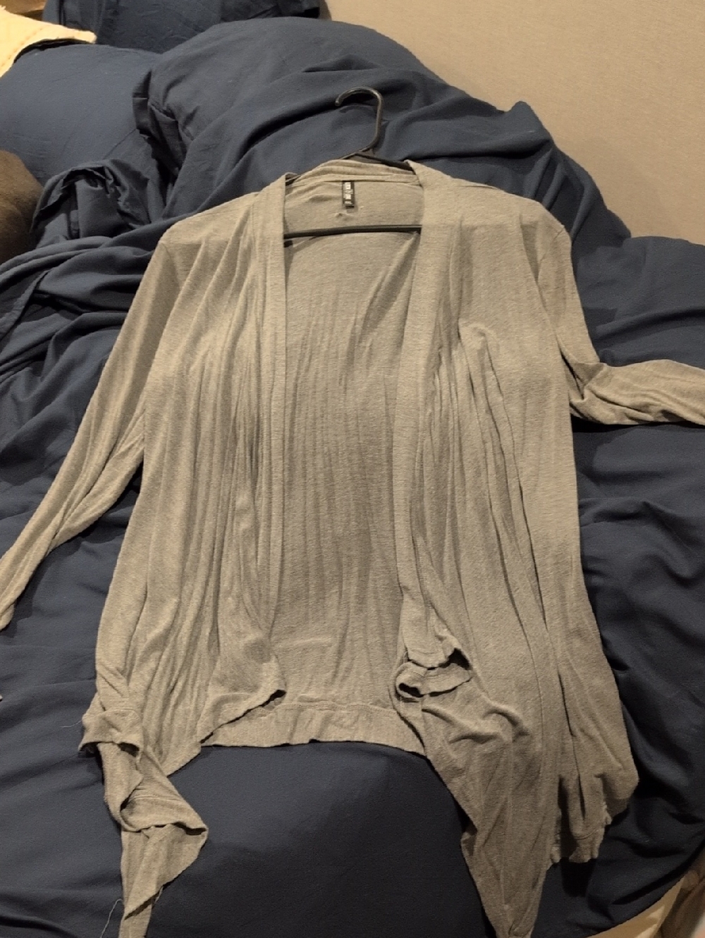 Women's Lightweight Open-Front Gray Cardigan Sweater